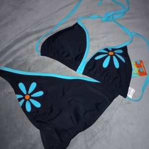 Retro Flower Triangle Bikini L/XL